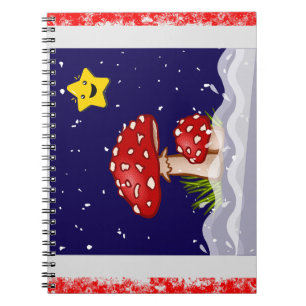 Christmas design mushrooms notebook