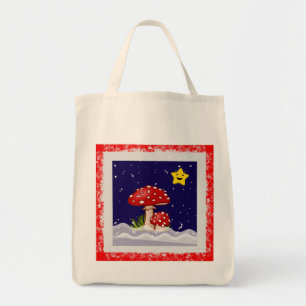 Christmas design mushrooms  tote bag