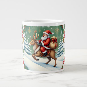 Christmas Design Pattern, Merry Christmas Large Coffee Mug