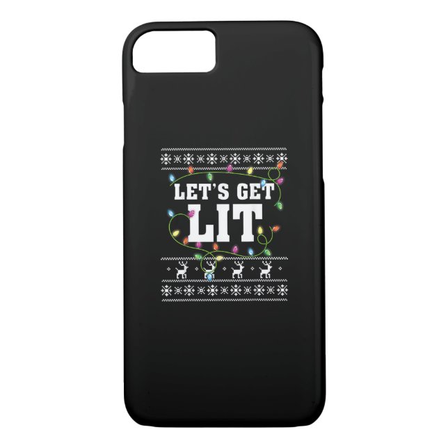 Christmas Design Quote - Let's Get Lit Case-Mate iPhone Case (Back)