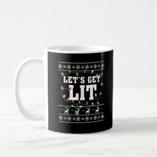 Christmas Design Quote - Let's Get Lit Coffee Mug