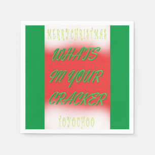 Christmas design red white green with text napkin