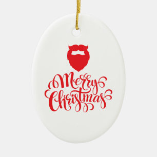 Christmas design Santa beard Ceramic Ornament