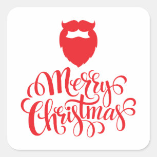 Christmas design Santa beard Square Sticker