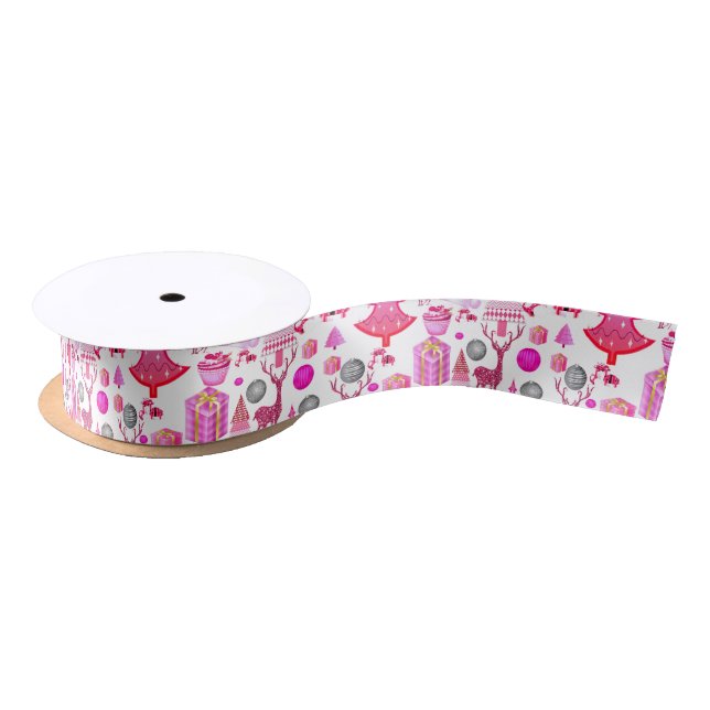 Christmas Design  Satin Ribbon (Spool)