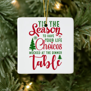 Christmas design season of choices ceramic ornament