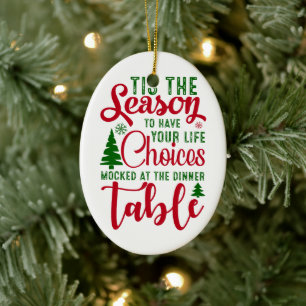 Christmas design season of choices ceramic ornament