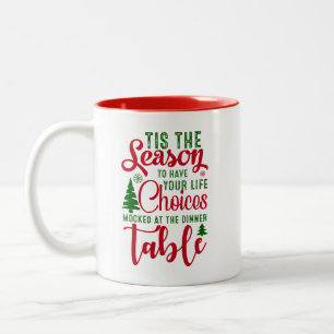 Christmas design season of choices Two-Tone coffee mug