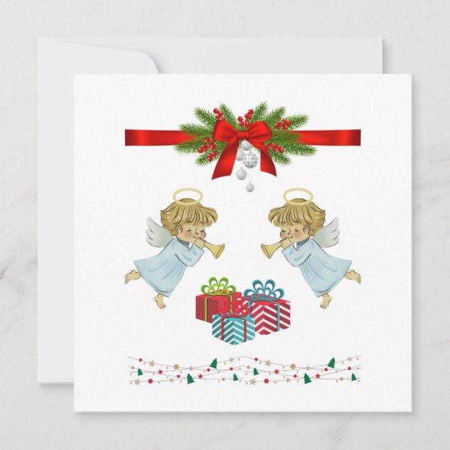 Christmas design with angels card (Front)