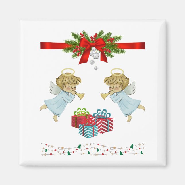 Christmas design with angels magnet (Front)