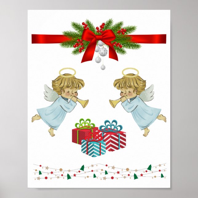 Christmas design with angels poster (Front)