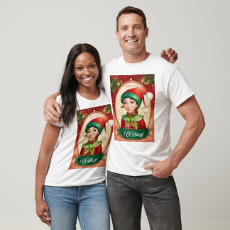 Christmas design with Elf & Santa Claus T-Shirt