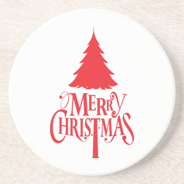 Christmas design with red tree coaster (Front)
