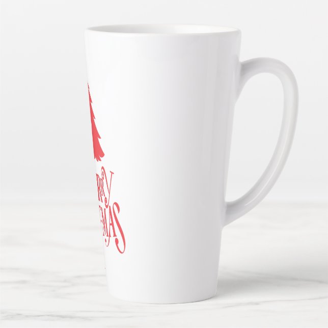 Christmas design with red tree latte mug (Right)