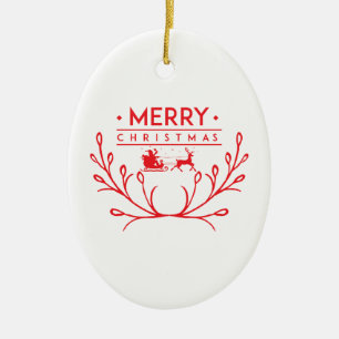Christmas design with reindeer ceramic ornament