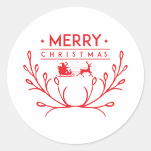 Christmas design with reindeer classic round sticker