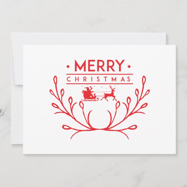 Christmas design with reindeer invitation (Front)