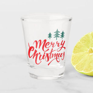Christmas design with trees shot glass