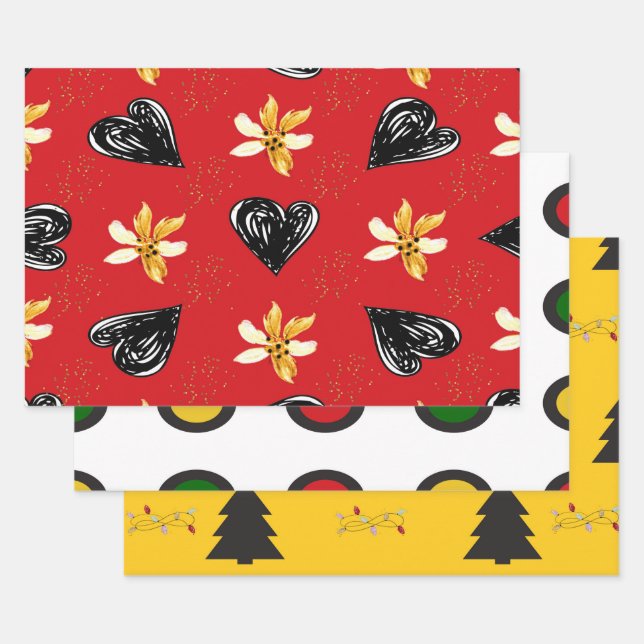 Christmas Design Wrapping Paper Sheet (Set)
