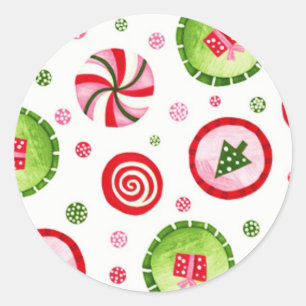 CHRISTMAS DESIGNS CLASSIC ROUND STICKER