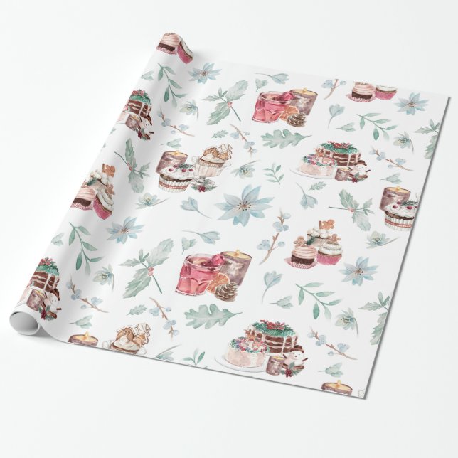 Christmas desserts and drinks wrapping paper (Unrolled)