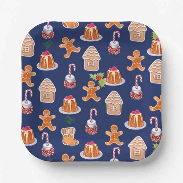 Christmas Desserts Paper Plate (Front)