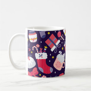 Christmas desserts, vintage starry pattern. coffee mug