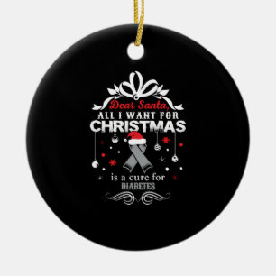 Christmas- Diabetes Awareness Shirt Ceramic Ornament