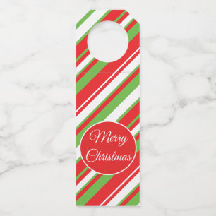 Christmas diagonal lines pattern Bottle Hanger