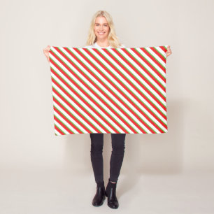 Christmas diagonal lines pattern fleece blanket