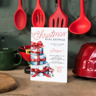 Christmas Diaper Cake Holiday Baby Shower Invitation