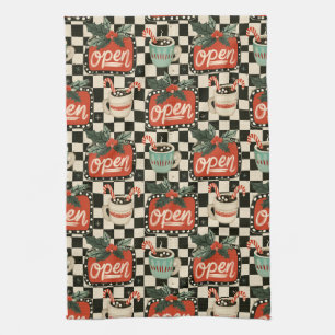 Christmas Diner Cocoa Bar Charm Tea Towel