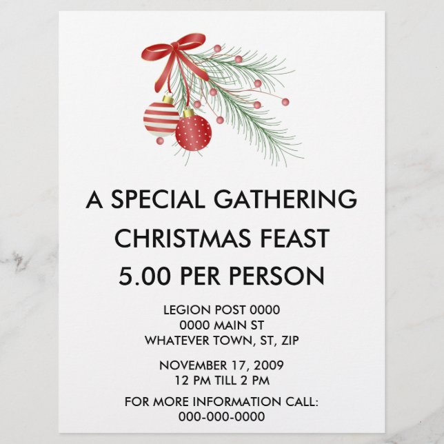 Christmas Dinner Flyer (Front)