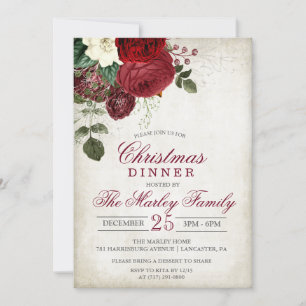 Christmas Dinner Holiday Party Invitation