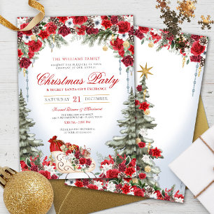 Christmas Dinner Holiday Party Secret Santa  Invitation