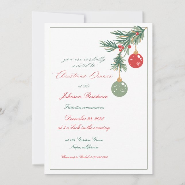 Christmas Dinner Invitation (Front)