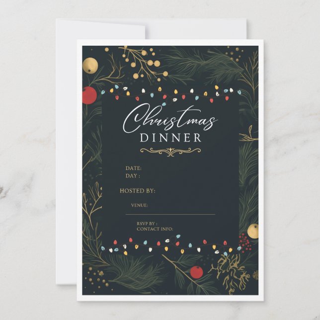CHRISTMAS DINNER INVITATION CARD! (Front)