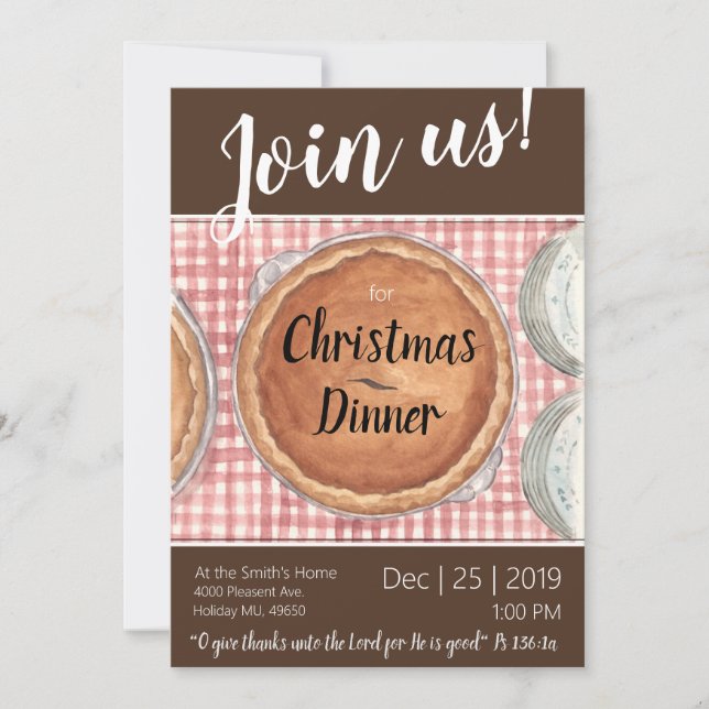 Christmas Dinner Invitation with Envelope (Front)