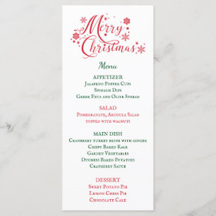 Christmas Dinner Menu