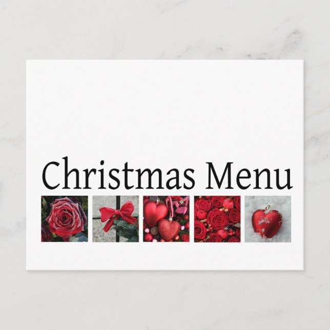 Christmas dinner menu card (Front)