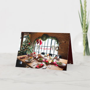 Christmas Dinner Monogram Food Angels Tradition Holiday Card