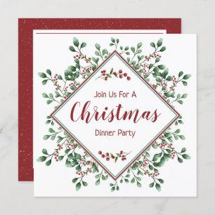 Christmas Dinner Party, Festive  Invitation