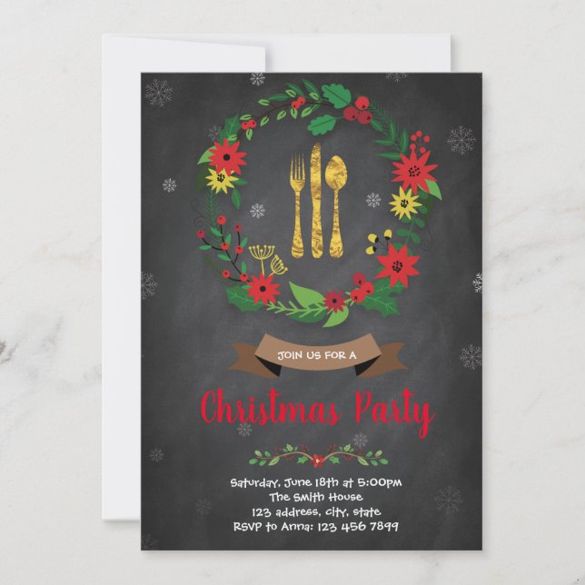 Christmas dinner party invitation (Front)