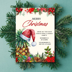 Christmas Dinner Party invitation, Christmas party Invitation