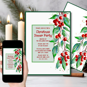Christmas Dinner Party Invitation Holiday Soiree