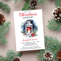 Christmas dinner party lantern poinsettia