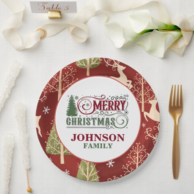 Christmas Dinner Party Paper Plates (Wedding)