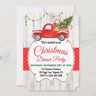 Christmas Dinner Party with Red Truck