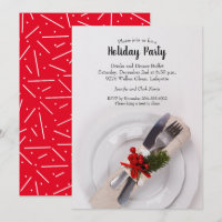 Christmas Dinner Plate Holiday Invitations
