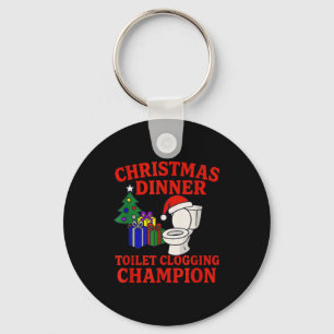 Christmas Dinner Toilet Clogging Chamon _ Funny Ch Key Ring